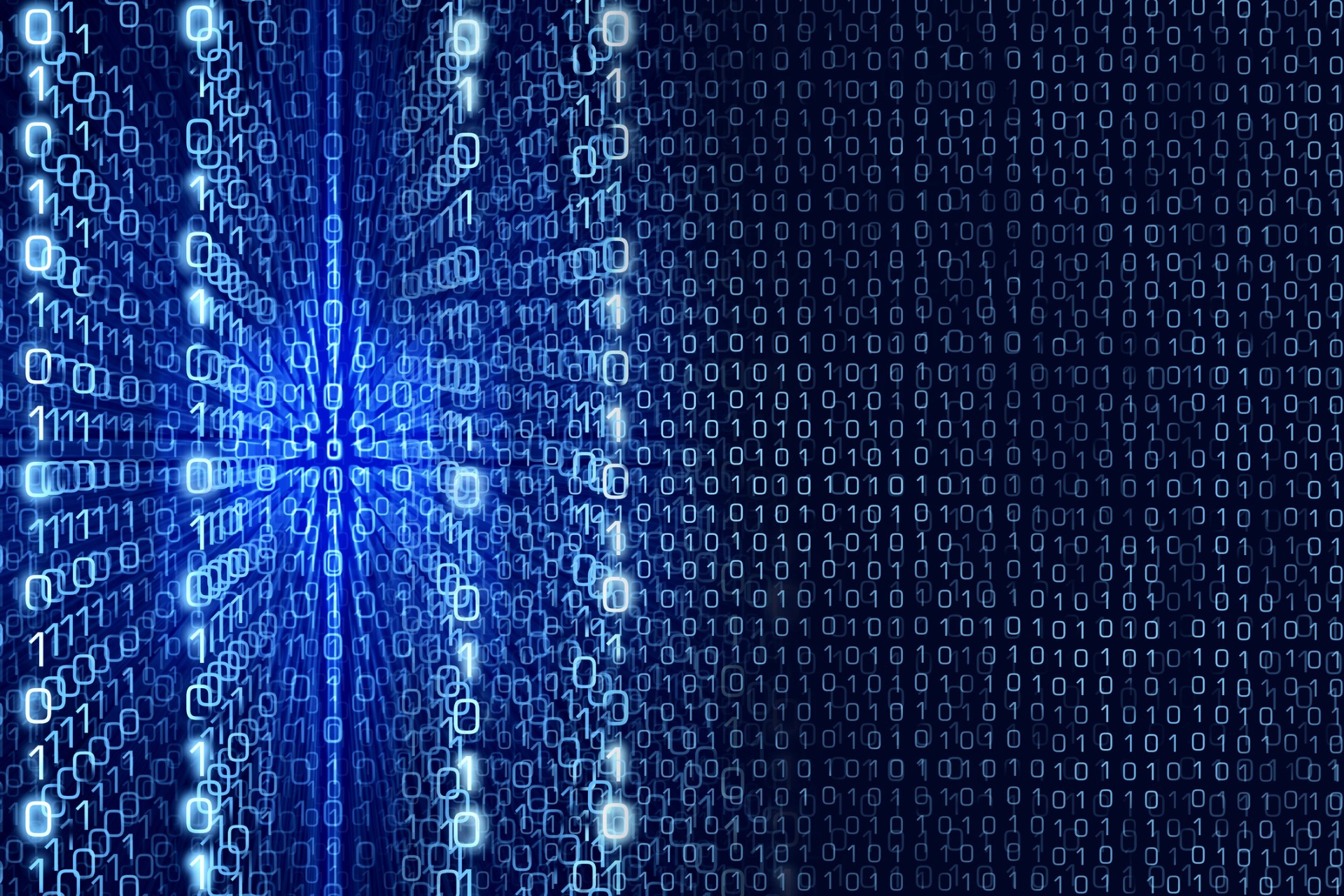 Blue Matrix Abstract - Zeros and Ones - binary code Digital background
