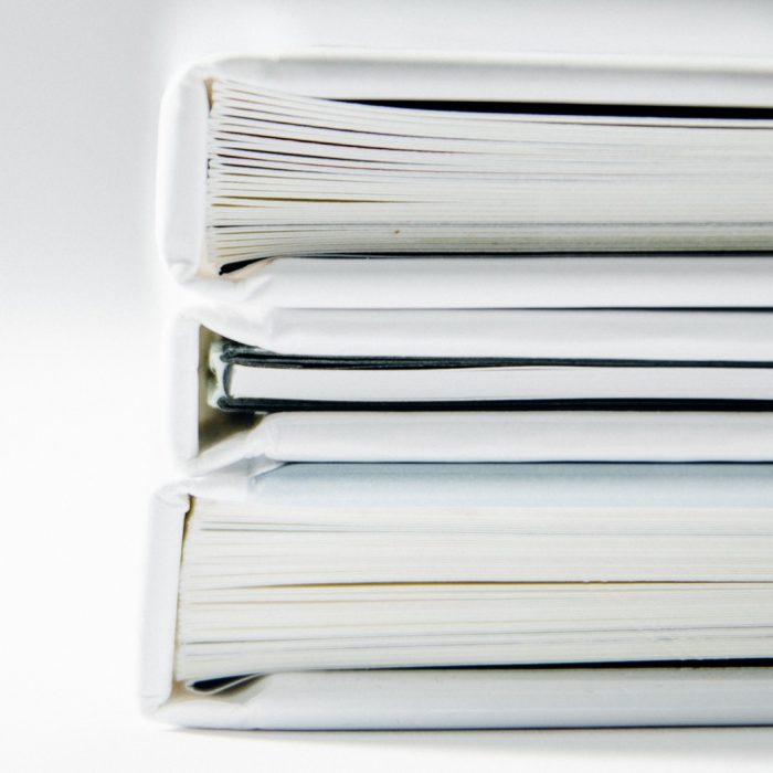 White books Stack of generic white books