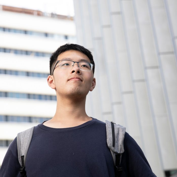 Bowen Foundation Studies Student Bowen Foundation Studies Standard Plus (Commerce) student from China in front of building