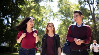 Group of students on campus grounds