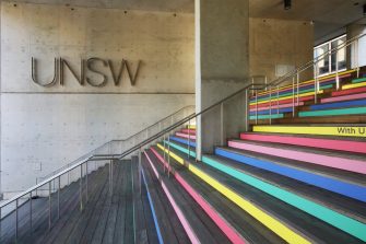 The colourful steps of the L5 UNSW College Building
