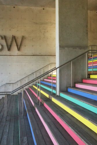The colourful steps of the L5 UNSW College Building