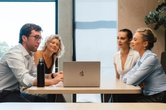 A group of professionals meeting