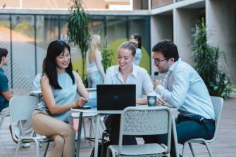 Students in L5 Courtyard