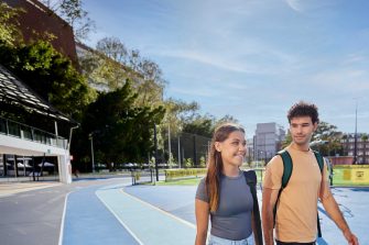 UNSW College Students on Main Campus walking near sports oval