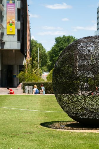 Globe lawn on the Main Walkway