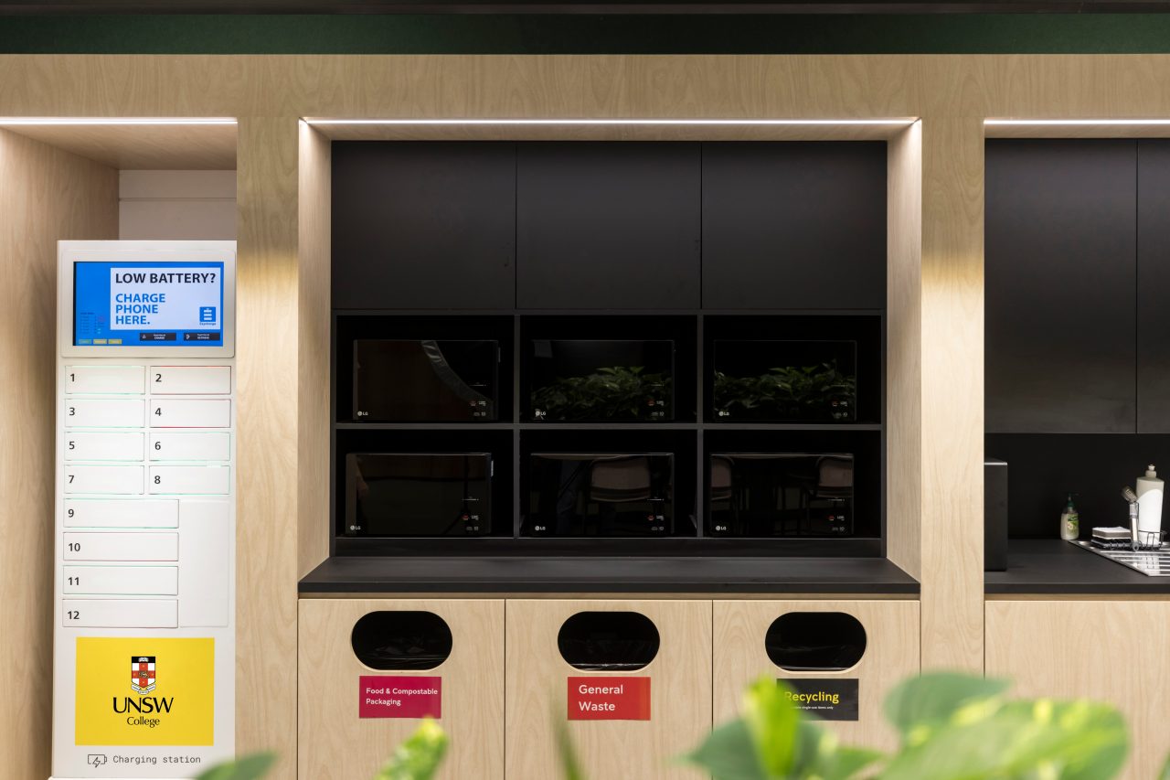 Student Services space with empty counter and computers
