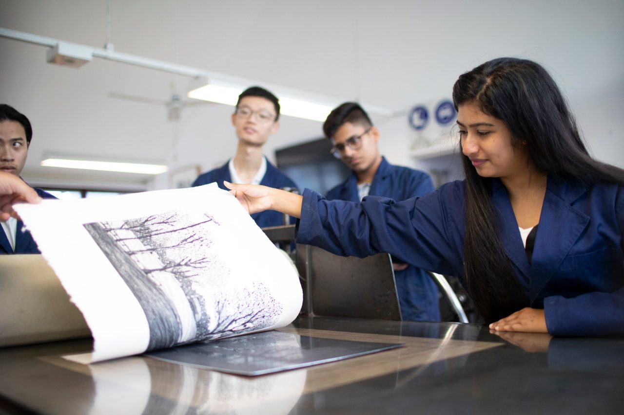 Students smiling on campus