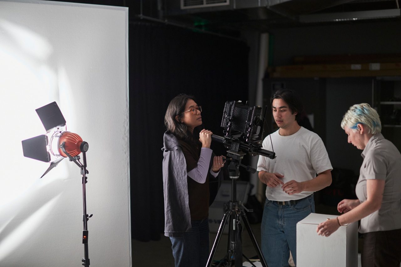 Students smiling on campus