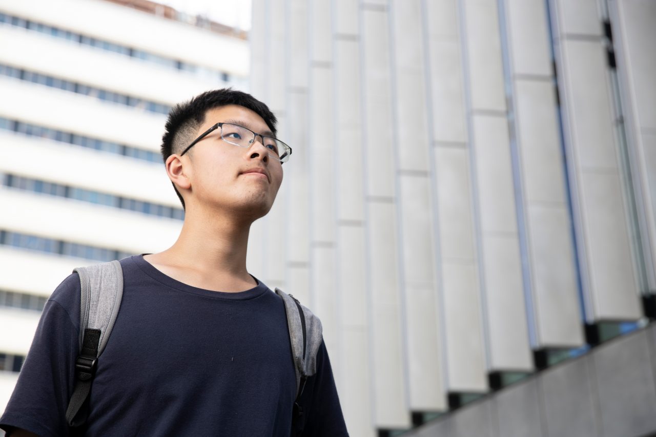 Bowen Foundation Studies Standard Plus (Commerce) student from China in front of building