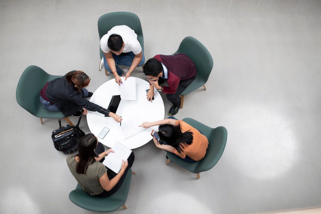 Students smiling on campus